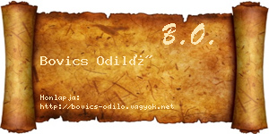 Bovics Odiló névjegykártya